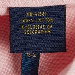 Pre Owned Ralph Lauren Pink Logo Embroidered Cotton Button Down Shirt XS