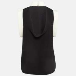 Pre Owned Ralph Lauren Black Sateen Mock Neck Sleeveless Top M