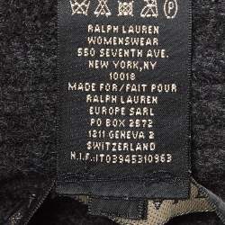 Pre Owned Ralph Lauren Grey Cashmere Knit Shawl Collar Cardigan L