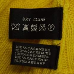 Pre Owned Ralph Lauren Yellow Patterned Knit Cashmere Sweater M