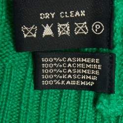 Pre Owned Ralph Lauren Green Patterned Knit Cashmere Slim Fit Sweater M