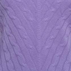 Pre Owned Ralph Lauren Light Purple Cashmere Cable Knit Sweater M