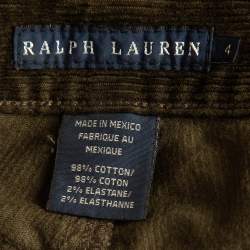 Pre Owned Ralph Lauren Olive Green Corduroy Pants S