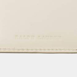 Pre Owned Ralph Lauren White Leather Stirrup Trifold Wallet