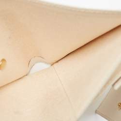 Pre Owned Ralph Lauren White Leather Stirrup Trifold Wallet