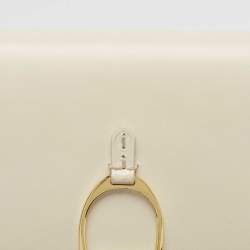 Pre Owned Ralph Lauren White Leather Stirrup Trifold Wallet