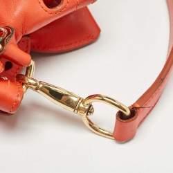 Ralph Lauren Orange Leather Ricky Drawstring Bucket Bag