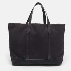 Pre Owned Ralph Lauren Black Canvas Embroidered Tote