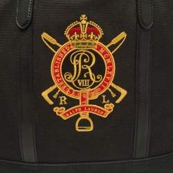 Pre Owned Ralph Lauren Black Canvas Embroidered Tote