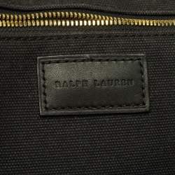 Pre Owned Ralph Lauren Black Canvas Embroidered Tote