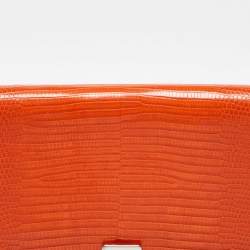 Ralph Lauren Orange Lizard Flap Clutch