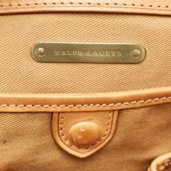 Ralph Lauren Multicolor Equestrian Canvas and Leather Shopper Tote