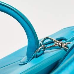 Pre Owned Ralph Lauren Turquoise Leather Soft Ricky 33 Tote