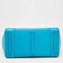 Pre Owned Ralph Lauren Turquoise Leather Soft Ricky 33 Tote