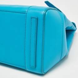 Pre Owned Ralph Lauren Turquoise Leather Soft Ricky 33 Tote