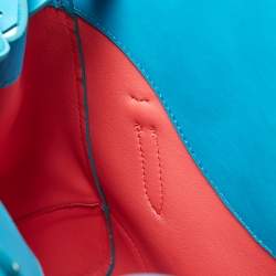 Pre Owned Ralph Lauren Turquoise Leather Soft Ricky 33 Tote