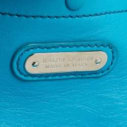 Pre Owned Ralph Lauren Turquoise Leather Soft Ricky 33 Tote