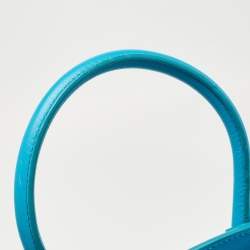 Pre Owned Ralph Lauren Turquoise Leather Soft Ricky 33 Tote