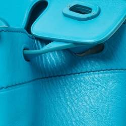 Pre Owned Ralph Lauren Turquoise Leather Soft Ricky 33 Tote
