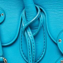 Pre Owned Ralph Lauren Turquoise Leather Soft Ricky 33 Tote