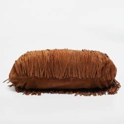 Pre Owned Ralph Lauren Brown Suede Fringe Hobo