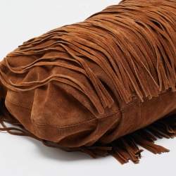 Pre Owned Ralph Lauren Brown Suede Fringe Hobo