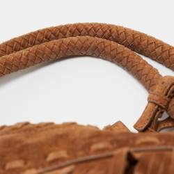 Pre Owned Ralph Lauren Brown Suede Fringe Hobo