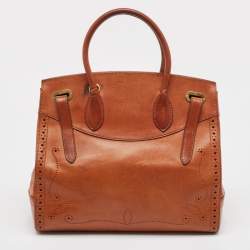 Ralph Lauren Brown Leather Ricky 33 Tote