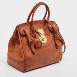 Ralph Lauren Brown Leather Ricky 33 Tote