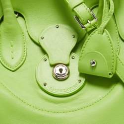 Pre Owned Ralph Lauren Apple Green Leather Ricky 33 Tote