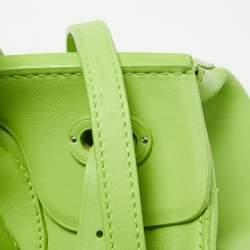 Pre Owned Ralph Lauren Apple Green Leather Ricky 33 Tote