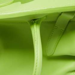 Pre Owned Ralph Lauren Apple Green Leather Ricky 33 Tote