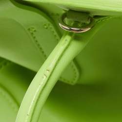 Pre Owned Ralph Lauren Apple Green Leather Ricky 33 Tote