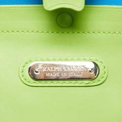 Pre Owned Ralph Lauren Apple Green Leather Ricky 33 Tote