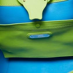 Pre Owned Ralph Lauren Apple Green Leather Ricky 33 Tote