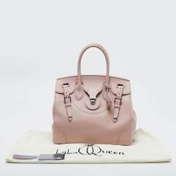 Ralph Lauren Light Pink Leather Soft Ricky 33 Tote