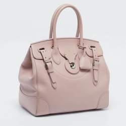 Ralph Lauren Light Pink Leather Soft Ricky 33 Tote