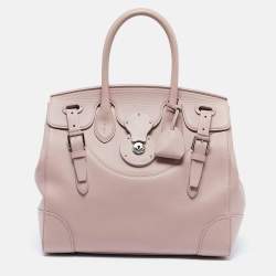 Ralph Lauren Light Pink Leather Soft Ricky 33 Tote