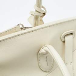 Pre Owned Ralph Lauren Light Cream Leather Soft Ricky 33 Tote