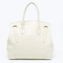 Pre Owned Ralph Lauren Light Cream Leather Soft Ricky 33 Tote