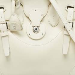 Pre Owned Ralph Lauren Light Cream Leather Soft Ricky 33 Tote