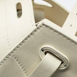 Pre Owned Ralph Lauren Light Cream Leather Soft Ricky 33 Tote