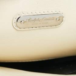 Pre Owned Ralph Lauren Light Cream Leather Soft Ricky 33 Tote