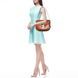 Ralph Lauren Brown Leather Ricky Flap Crossbody Bag