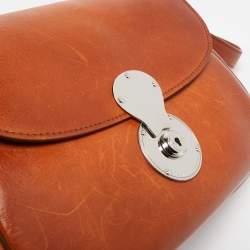 Ralph Lauren Brown Leather Ricky Flap Crossbody Bag