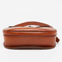 Ralph Lauren Brown Leather Ricky Flap Crossbody Bag