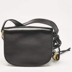 Ralph Lauren Black Leather Ricky Tassel Crossbody Bag