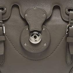 Pre Owned Ralph Lauren Grey Leather Mini Ricky Tote