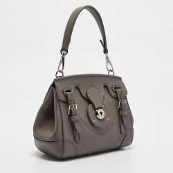 Pre Owned Ralph Lauren Grey Leather Mini Ricky Tote