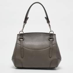 Pre Owned Ralph Lauren Grey Leather Mini Ricky Tote